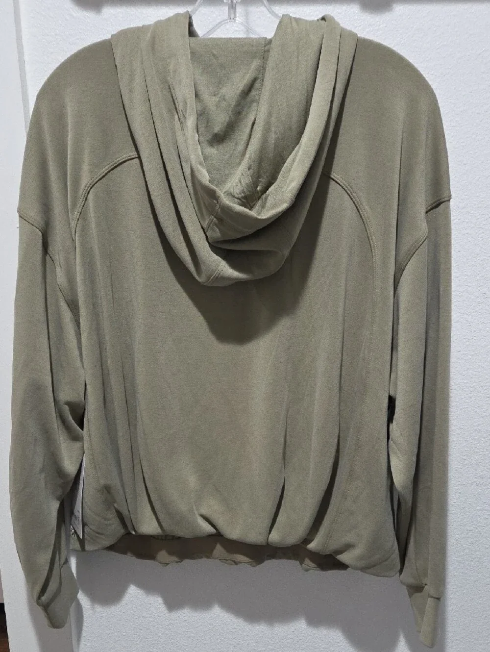Athleta Seasoft Bubble Hem Hoodie Sage Green Pullover